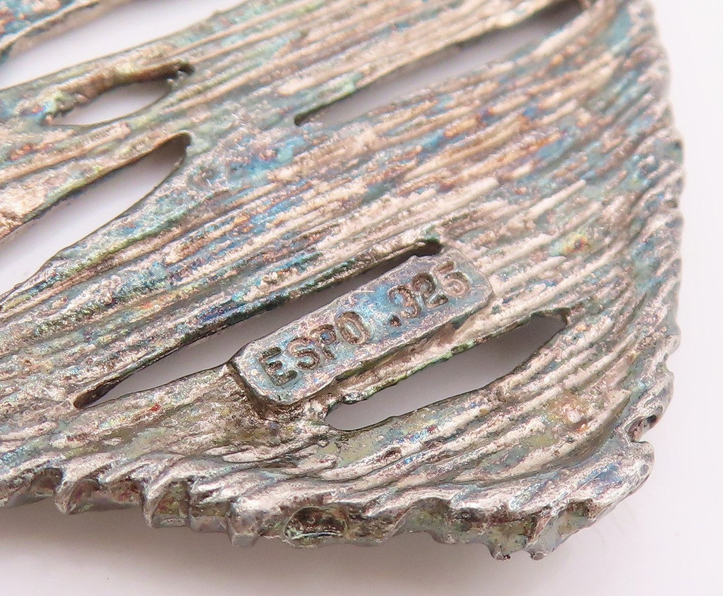 925 Sterling Silver Vintage Pendant ESPO Modernist Textured Locket  PT25499