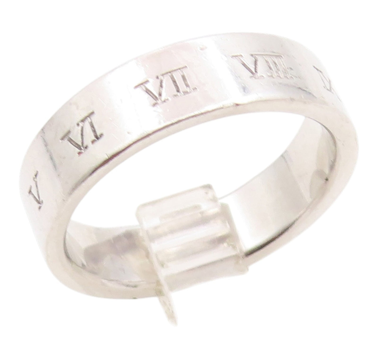 925 Sterling Silver Vintage Ring Engraved Roman Numerals Band  Sz 10  RG35816