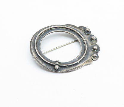 925 Sterling Silver  Vintage Antique Handmade Oxidized Brooch Pin  BP2466