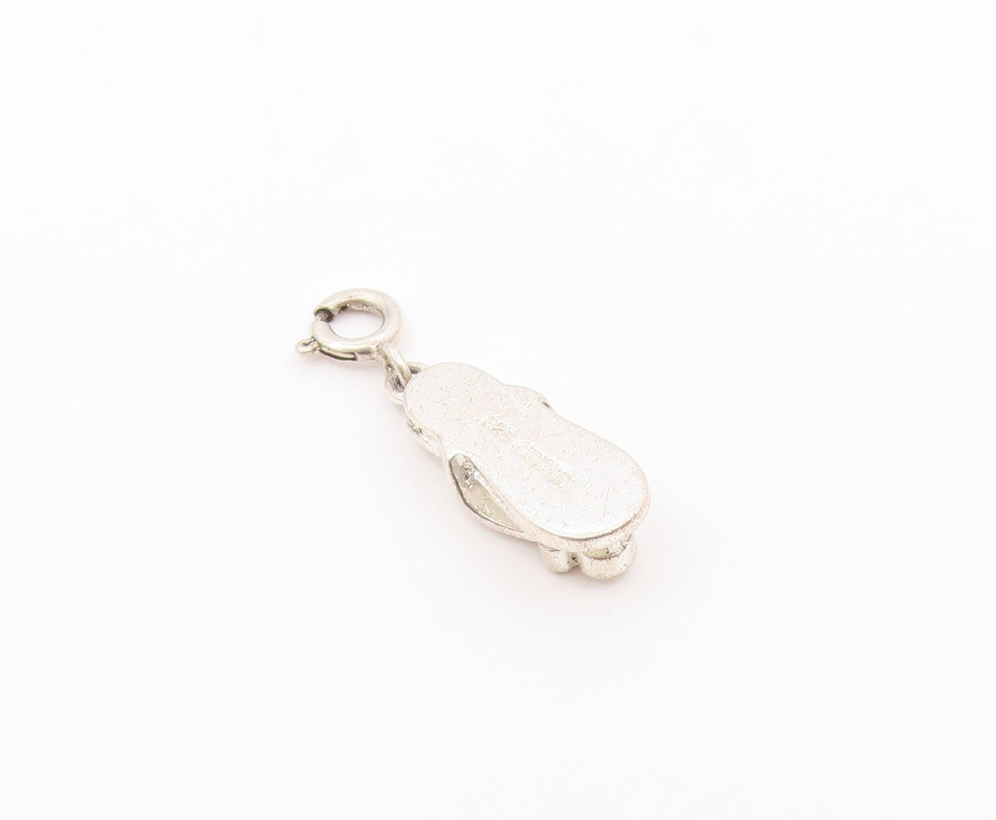 DISNEY 925 Sterling Silver Vintage Petite Topaz Flip Flop Sandal Pendant PT17113