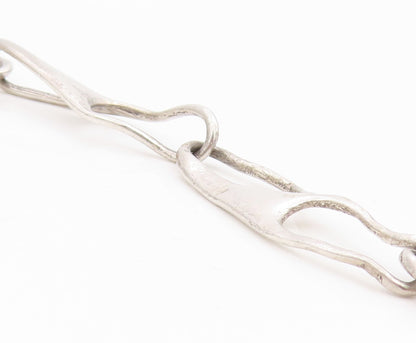 925 Sterling Silver Vintage Necklace BRUNEL Sculptural Link Chain  NE4881