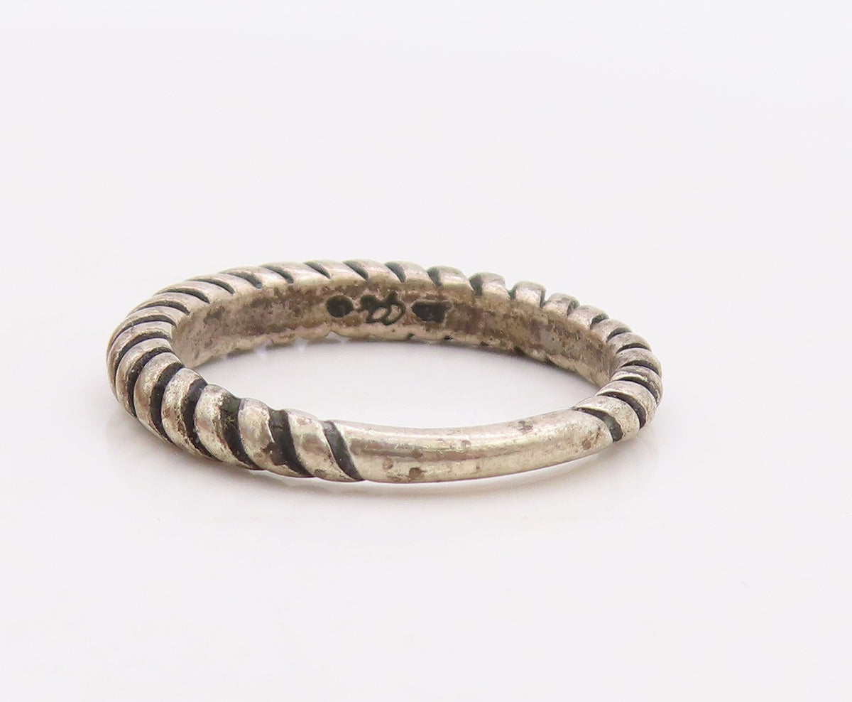 925 Sterling Silver Vintage Ring CAROLYN POLLACK Grooved Rope Band Sz 6  RG33293