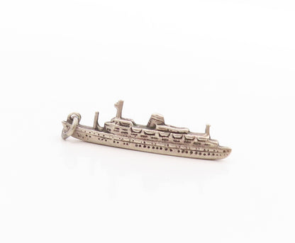 925 Sterling Silver Vintage Pendant 3D Ocean Liner Charm S.S Statendam  PT24889