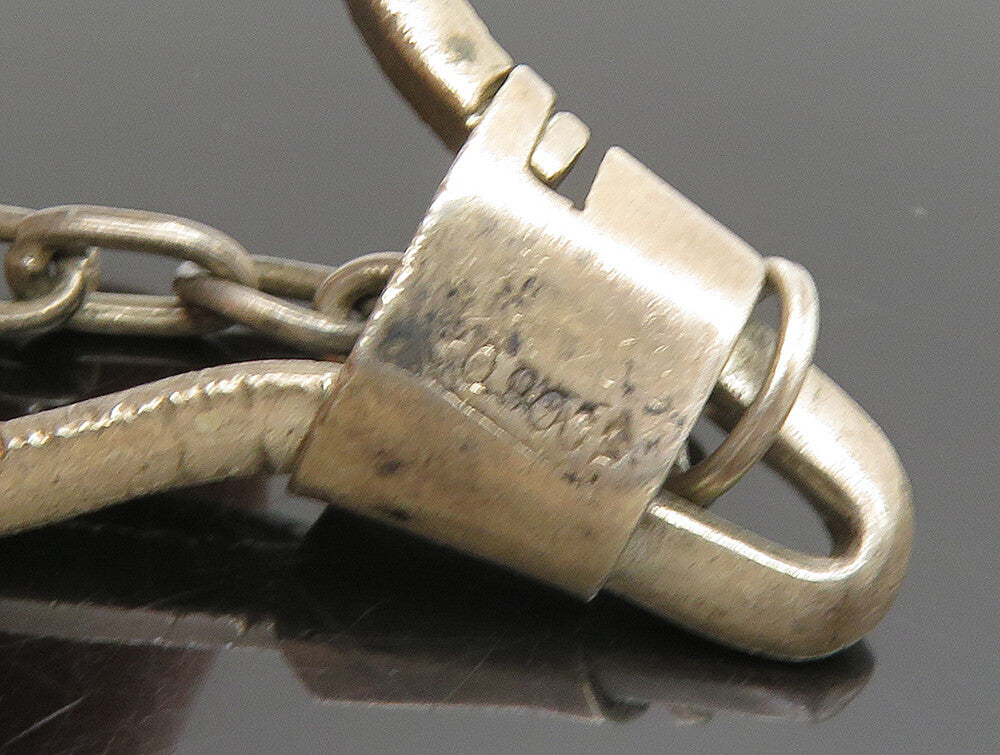 925 Sterling Silver  Vintage Carved Colombia Map Emerald Key Chain  TR3271