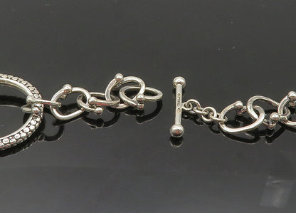 MICHAEL DAWKINS 925 Silver  Vintage Cobble Pattern Oval Chain Necklace  NE3481