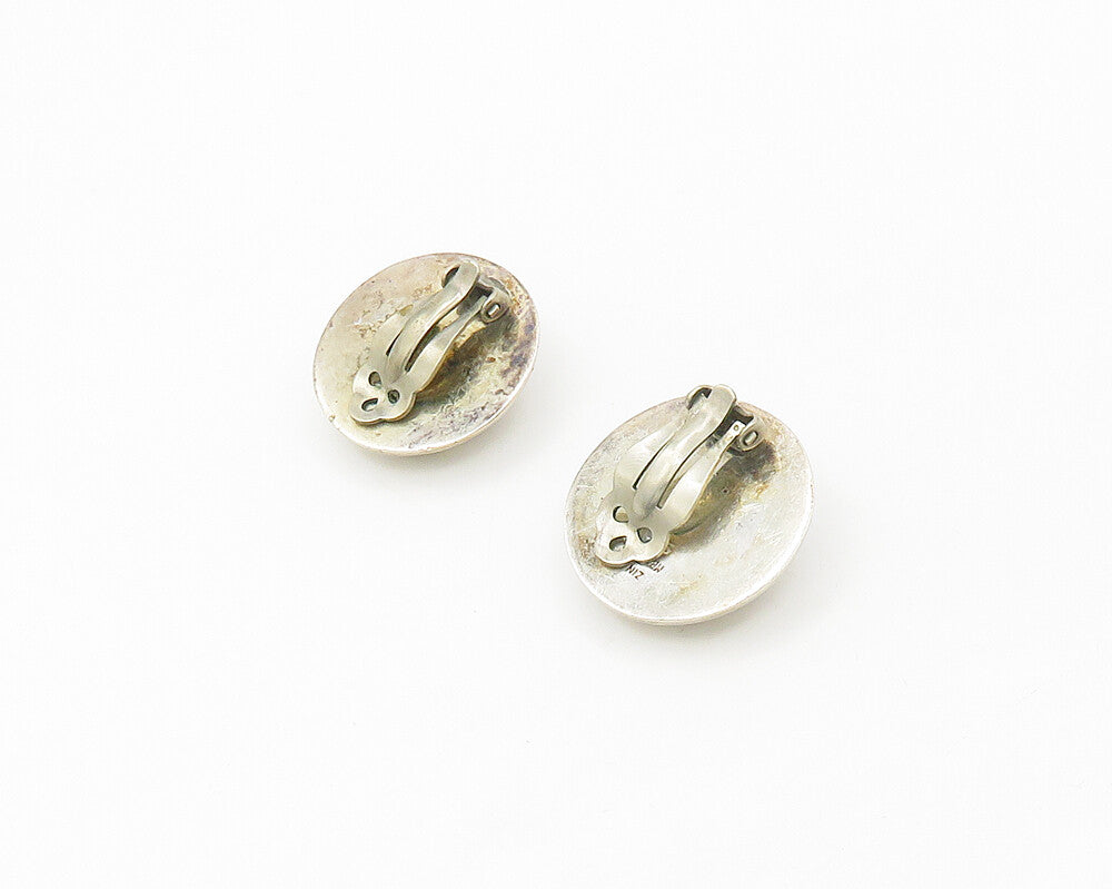 ZINA 925 Sterling Silver  Vintage Shiny Dome Non Pierce Button Earrings EG8988