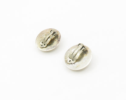 ZINA 925 Sterling Silver  Vintage Shiny Dome Non Pierce Button Earrings EG8988