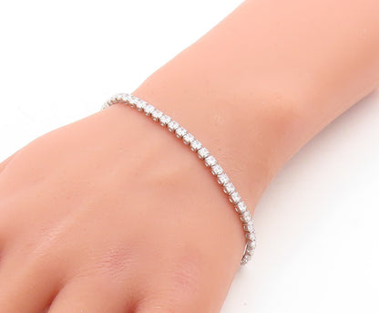 925 Sterling Silver  Round Cut White Cubic Zirconia Tennis Bracelet  BT1112