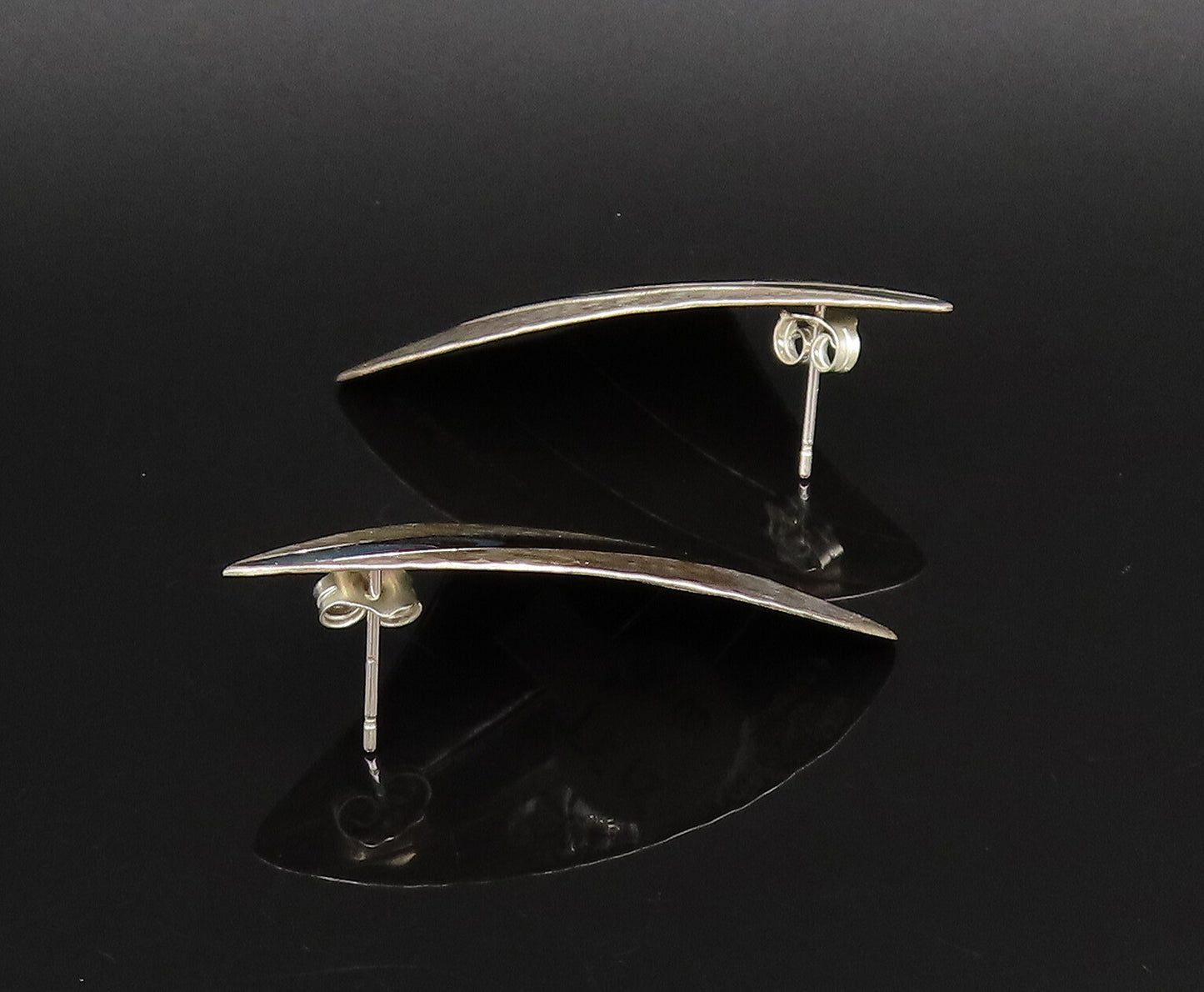 PEARCE 925 Silver  Vintage Polished & Hammered Wings Drop Earrings  EG12137
