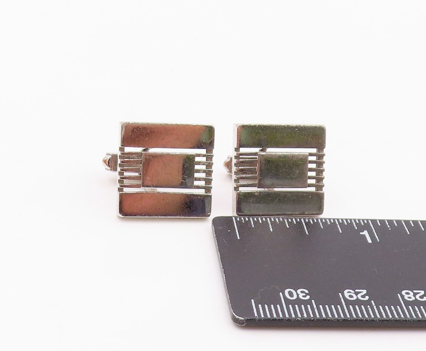 SWANK 925 Sterling Silver  Vintage Antique Shiny Square Cufflinks  TR2832