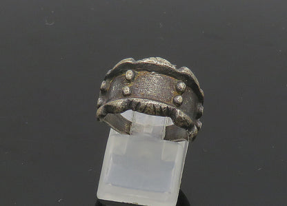 925 Silver  Vintage Antique Oxidized Etched Detail Band Ring Sz 6.5  RG20985