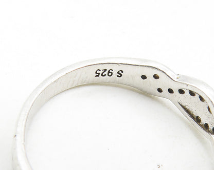 925 Sterling Silver  Cubic Zirconia Infinity Solitaire Accent Ring Sz 7 RG9973