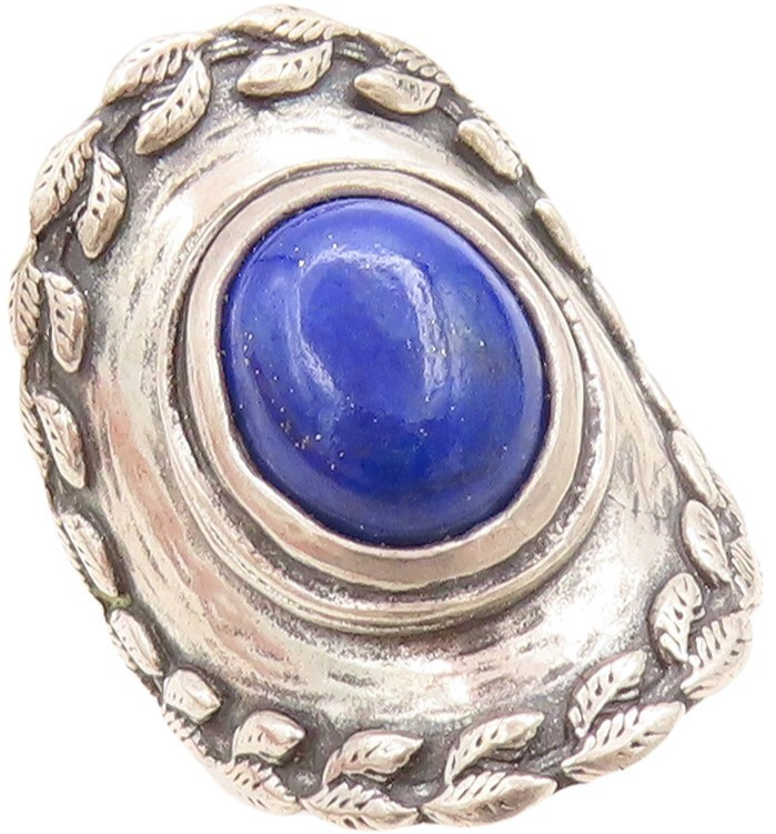 925 Sterling Silver Vintage Ring OR PAZ ISRAEL  Lapis Lazuli  Sz 7  RG31265