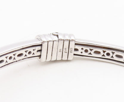 925 Sterling Silver Vintage Bracelet Multi Gemstone Solid Bypass Bangle  BT11607