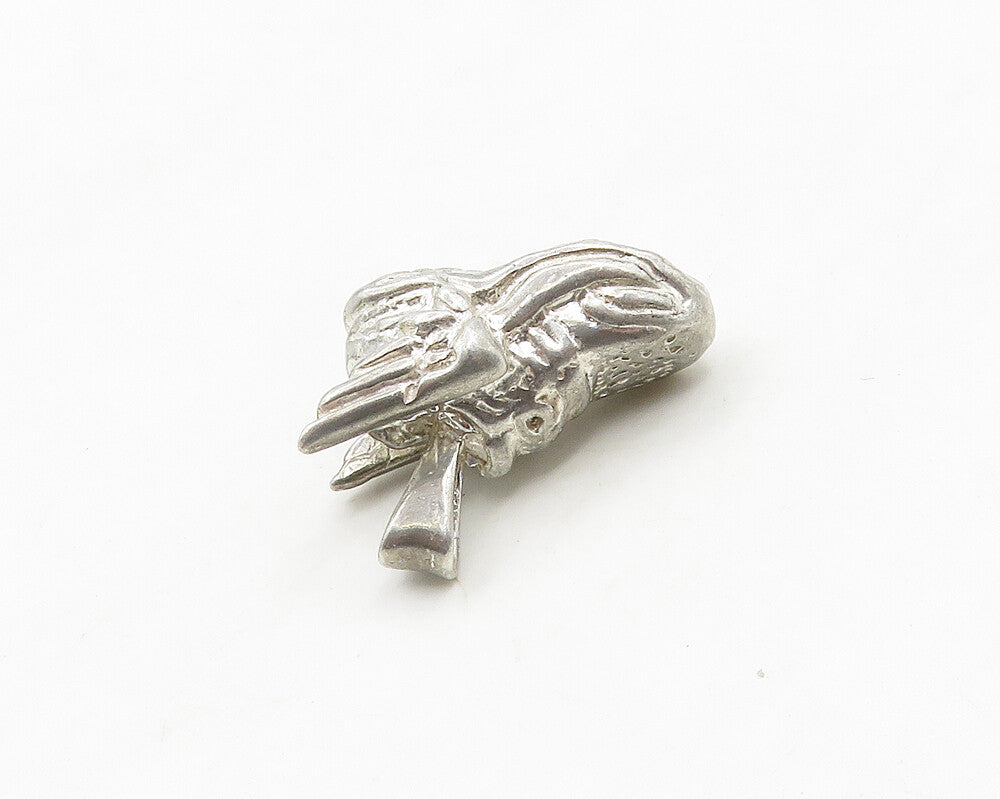925 Sterling Silver  Vintage Shiny Winged Sneaker Shoe Pendant  PT15213