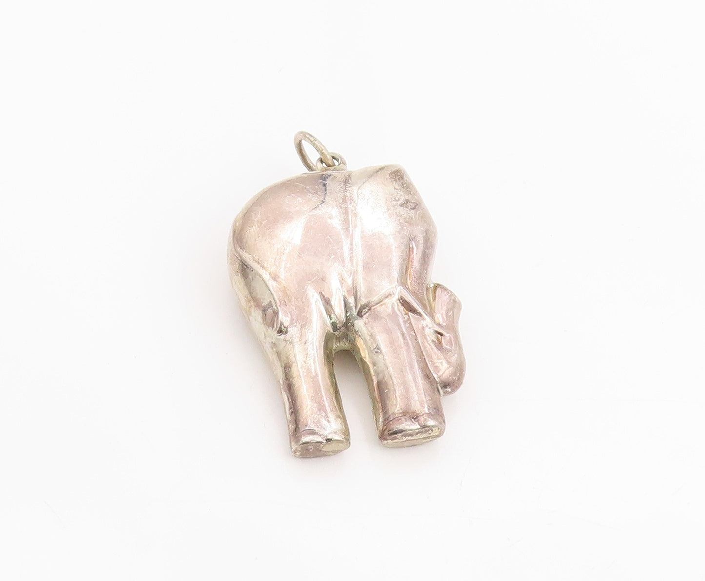 925 Sterling Silver Vintage Pendant Solid Majestic Elephant Of Fortune   PT25192