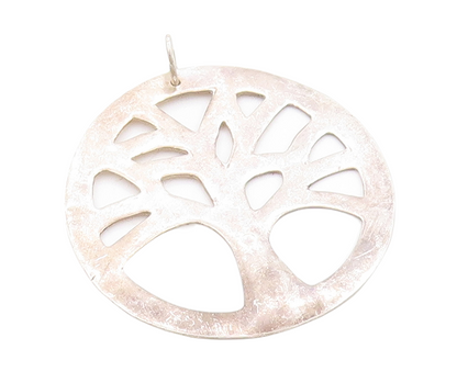 925 Sterling Silver Vintage Pendant Minimalist Cutout Tree Of Life  PT23876