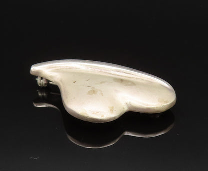 DESIGNER 925 Silver  Vintage Matte Finish Floating Heart Brooch Pin  BP9658