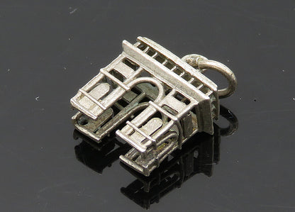 925 Sterling Silver  Vintage Petite Dark Tone Arch Landmark Pendant  PT16409
