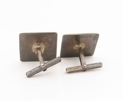 18k Gold & 925 Sterling Silver Vintage Cufflinks Peruvian Inca Bird Motif TR4236