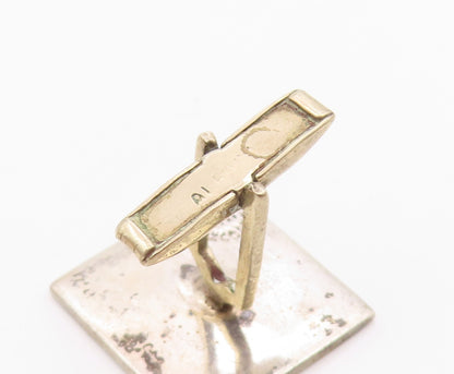 MEXICO 925 Sterling Silver  Vintage Carved Initial C Square Cufflinks  TR3373