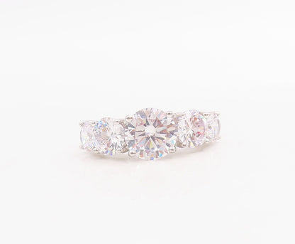 925 Sterling Silver Vintage Ring Minimalist 5 CZ Stone Band  Sz 7  RG30982