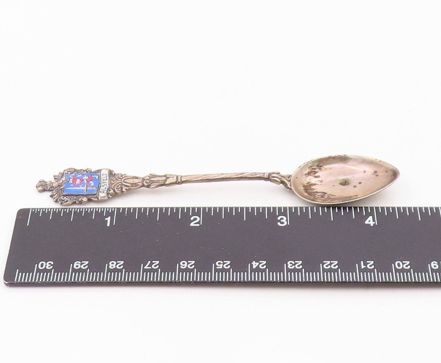 925 Sterling Silver  Vintage Enamel Alsfeld Germany Espresso Spoon  TR1599