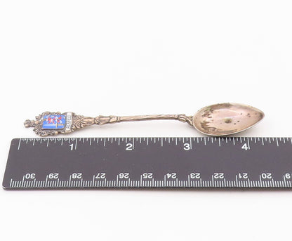 925 Sterling Silver  Vintage Enamel Alsfeld Germany Espresso Spoon  TR1599