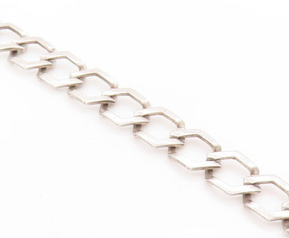 925 Sterling Silver Vintage Necklace Minimalist Statement Curb Chain   NE4681