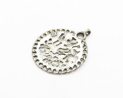 DESIGNER 925 Sterling Silver  Vintage Hebrew Prayer Round Pendant  PT15630