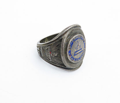 REED & CO. 925 Silver  Vintage Antique Community Band Ring Sz 8.5  RG3900