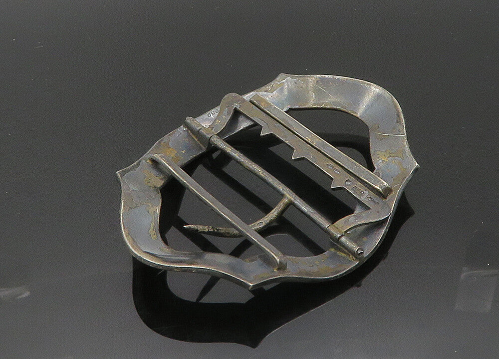 Georg Adam Scheid Silver Vintage Antique Large Enamel Belt Buckle  TR2831