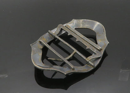 Georg Adam Scheid Silver Vintage Antique Large Enamel Belt Buckle  TR2831