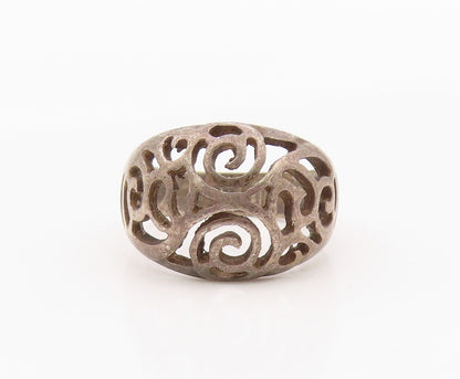 925 Sterling Silver Vintage Ring Classic Open Scrollwork Band  Sz 5.5  RG36311