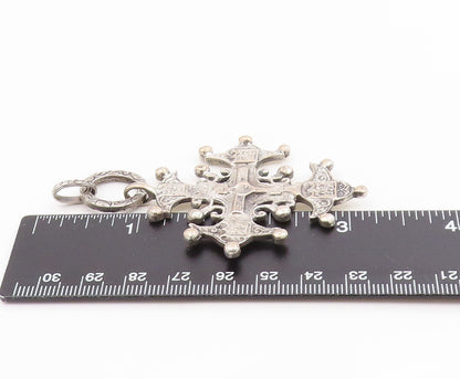 925 Sterling Silver Vintage Pendant Antique Coptic Ethiopian Cross  PT26304
