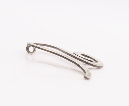 925 Sterling Silver Vintage Pendant Designer Solid Swirled Snake Cutout  PT22873