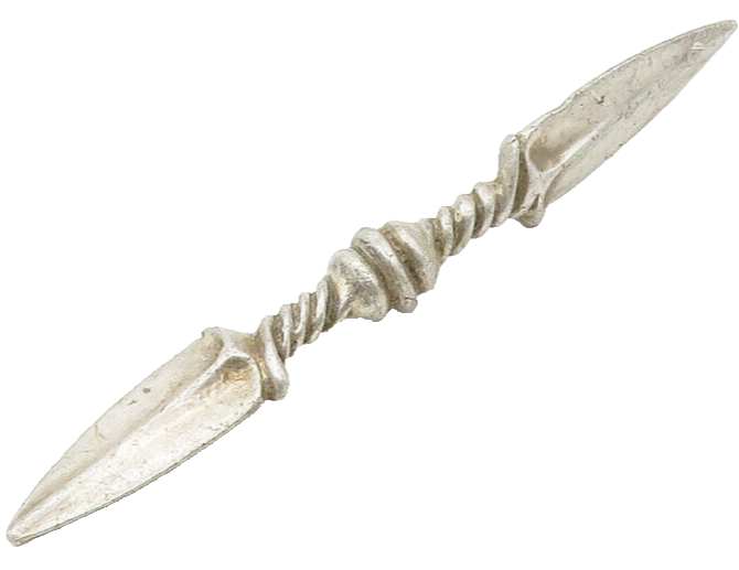 925 Sterling Silver  Vintage Sculpted Double Sided Dagger Trinket  TR2354