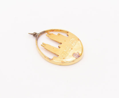 925 Sterling Silver Vintage Pendant Gold Plated 1974 Chicago Skyline  PT22922