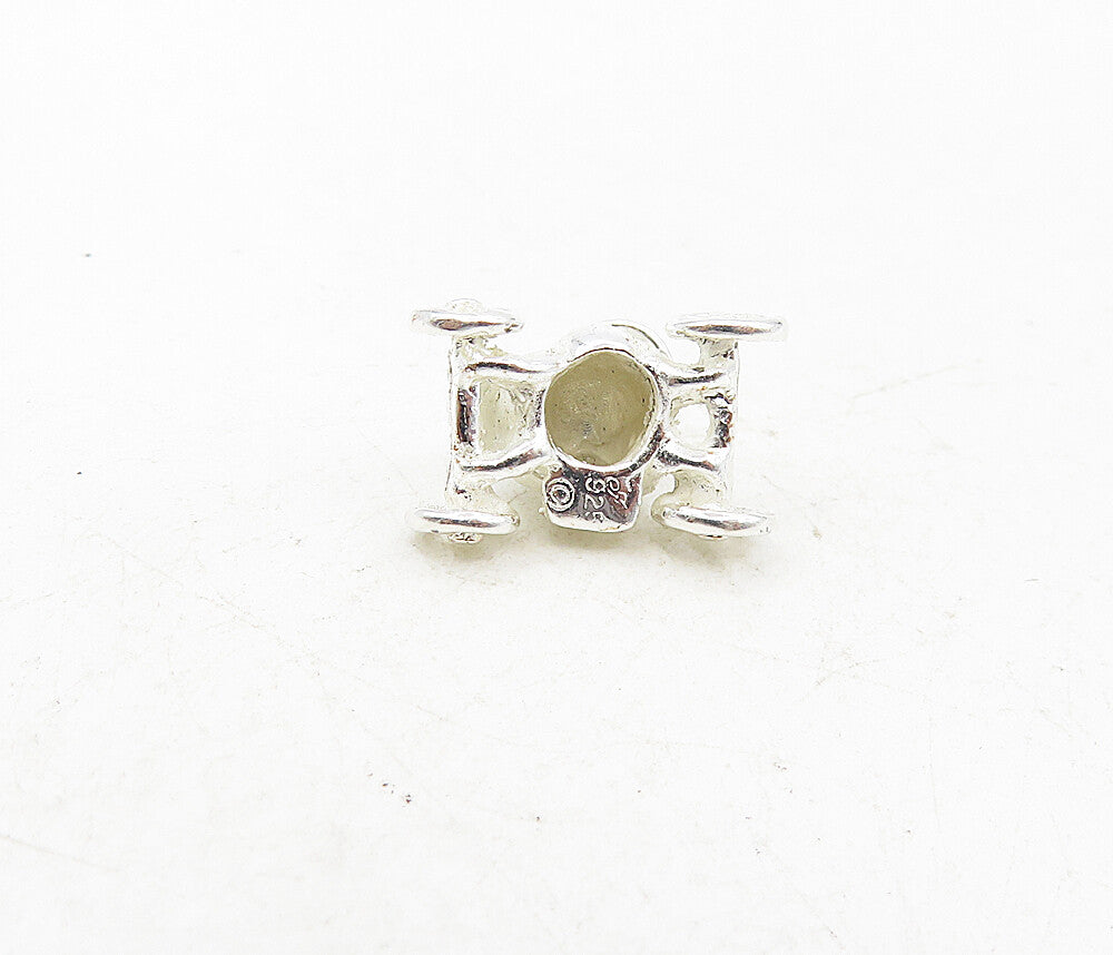 925 Sterling Silver  Vintage Shiny Petite Pumpkin Carriage Pendant  PT6569