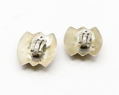 MEXICO 925 Sterling Silver  Vintage Two Tone Non Pierce Drop Earrings  EG5894
