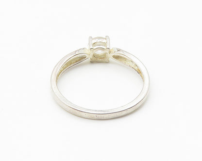 925 Sterling Silver  Prong Set Cubic Zirconia Solitaire Ring Sz 7  RG10269