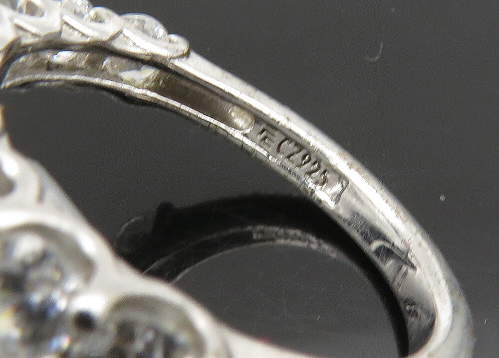 925 Sterling Silver  Vintage Shiny Cubic Zirconia Solitaire Ring Sz 7  RG22940
