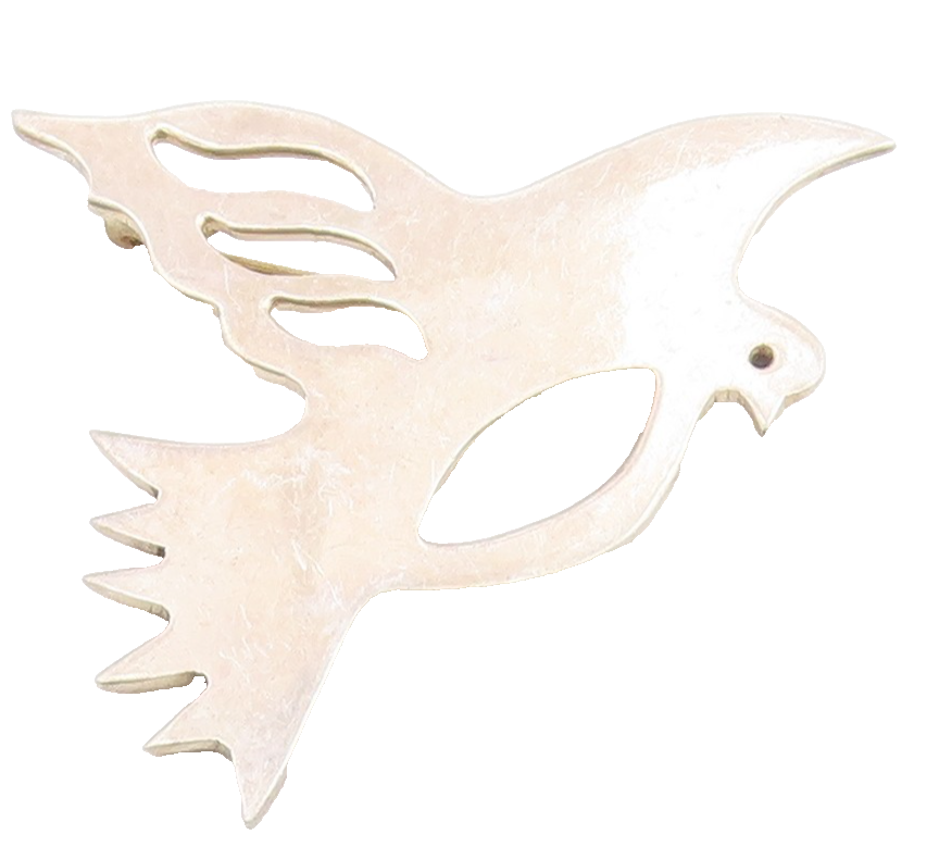 MEXICO 925 Sterling Silver  Vintage Shiny Flying Bird Motif Brooch Pin  BP4629