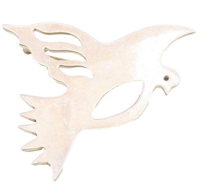 MEXICO 925 Sterling Silver  Vintage Shiny Flying Bird Motif Brooch Pin  BP4629