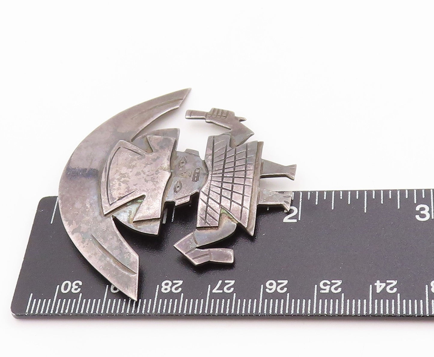 925 Sterling Silver Vintage Brooch GRAZIELLA LAFFI Warrior Man Chief   BP11819