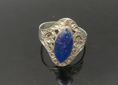 925 Sterling Silver  Vintage Enamel Glitter Band Ring Sz 10.5  RG22137