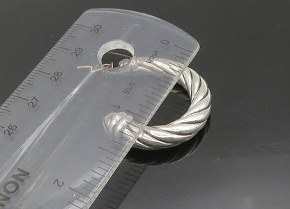 925 Sterling Silver  Vintage Shiny Hollow Twist JHoop Earrings  EG11270