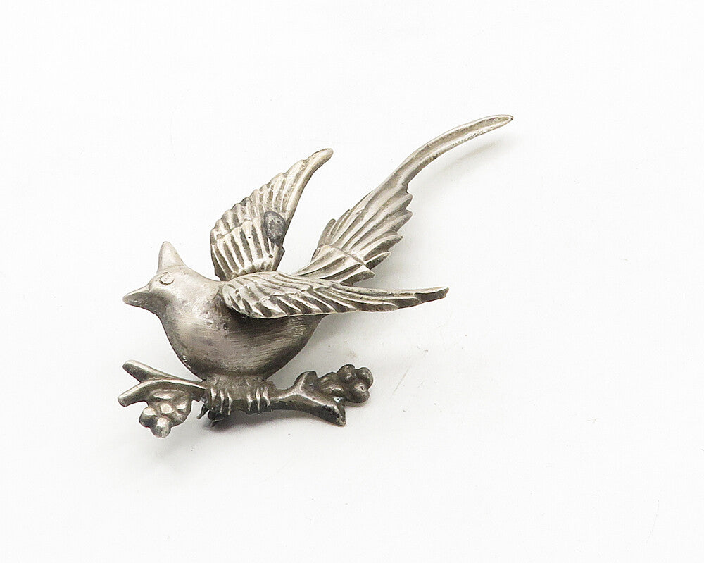 PRIETO AVE JUAREZ 925 Sterling Silver  Vintage Perched Bird Brooch Pin  BP4026