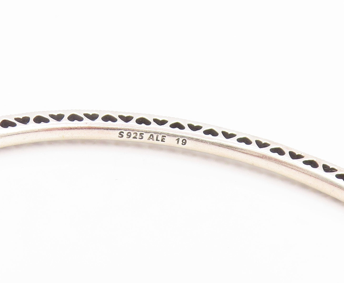 925 Sterling Silver Vintage Bracelet PANDORA CZ Elegant Eternity Bangle  BT11767