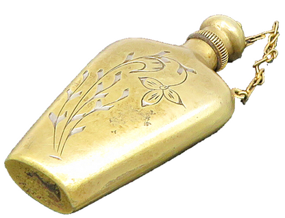 EAST EUROPEAN 925 Silver  Vintage Floral Etched Perfume Bottle (OPENS)  TR3236